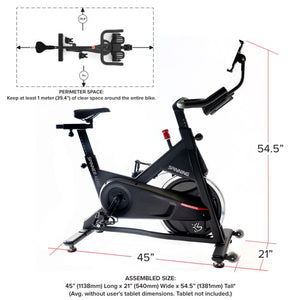 Spinning® Aero Spin Bike w/ Tablet Mount and Dual Water Bottle Holder