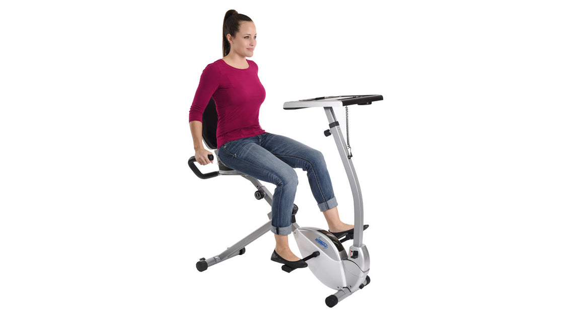 Stamina 2-in-1 Recumbent Exercise Bike Workstation and Standing Desk - Indoor Cyclery