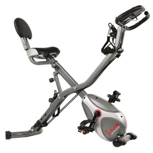 Sunny Health & Fitness SF-B2710 Foldable Semi Recumbent Magnetic Upright Total Body Bike - Indoor Cyclery