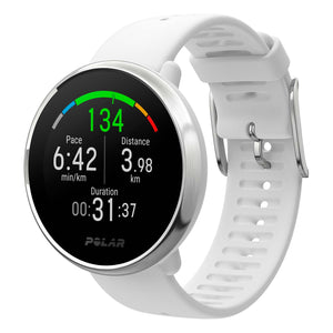 POLAR IGNITE FITNESS WATCH WITH GPS AND HEART RATE | WHITE-SILVER