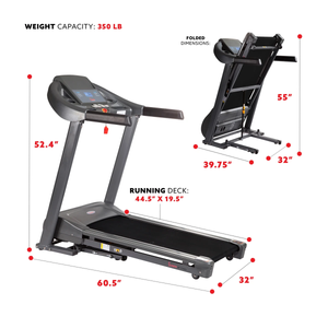Sunny Health & Fitness Heavy Duty Walking Treadmill with 350lb Capacity